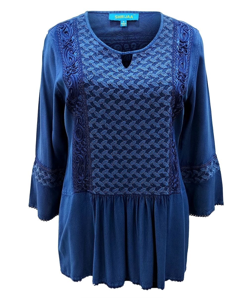 100% RAYON V LOOK NECK ? SLEEVES WOMEN?S TOP SHT-2019