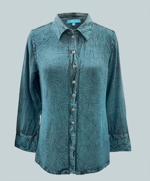 Collared Neck Full Sleeves Ladies Designer Shirt SHS-2006
