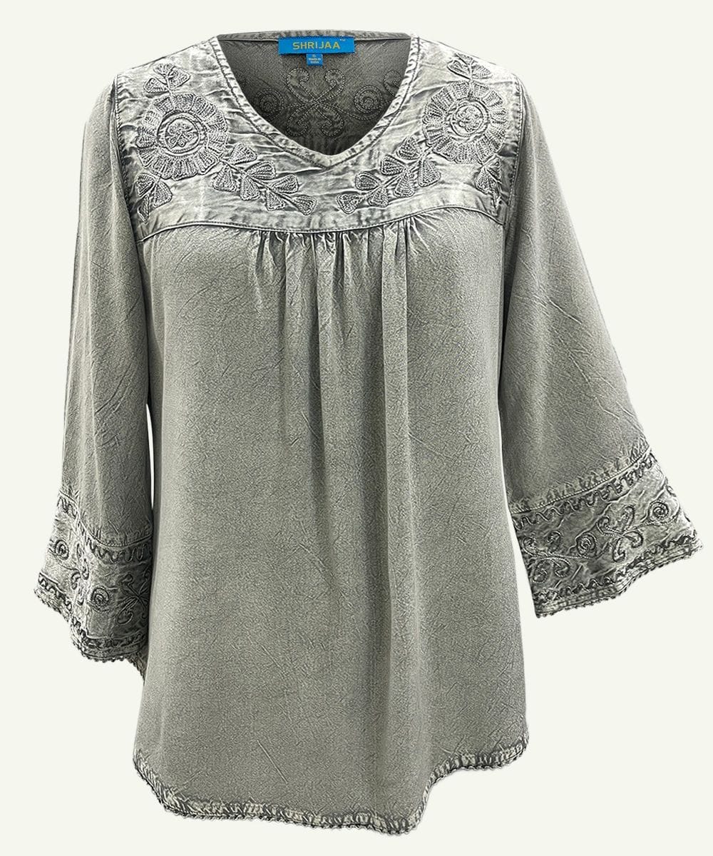 Women?s Beautiful Tops for Ladies V-Neckline Blouse SHT-1986