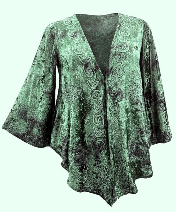 WOMEN?S VELVET BELL SLEEVES AFGHANI SHRUG TOP SHT-1997