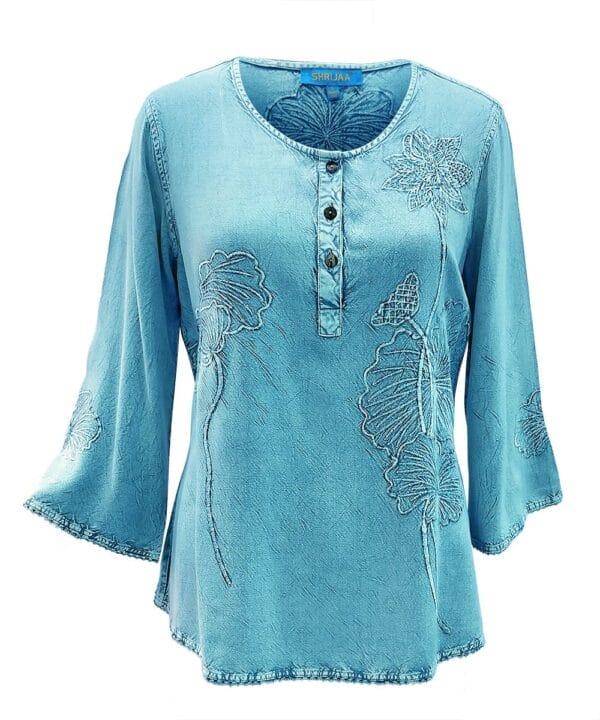 ROUND NECK 3/4th SLEEVES WOMEN?S STYLISH 100% RAYON TOP SHT- 2016